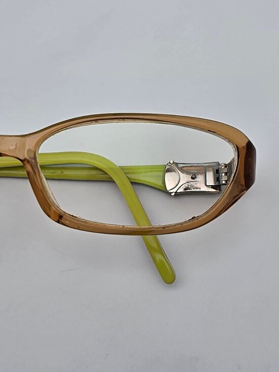 Robert Marc 136-30 Crystal Brown on Lime Green Eyeglasses Frame France 52-14-108